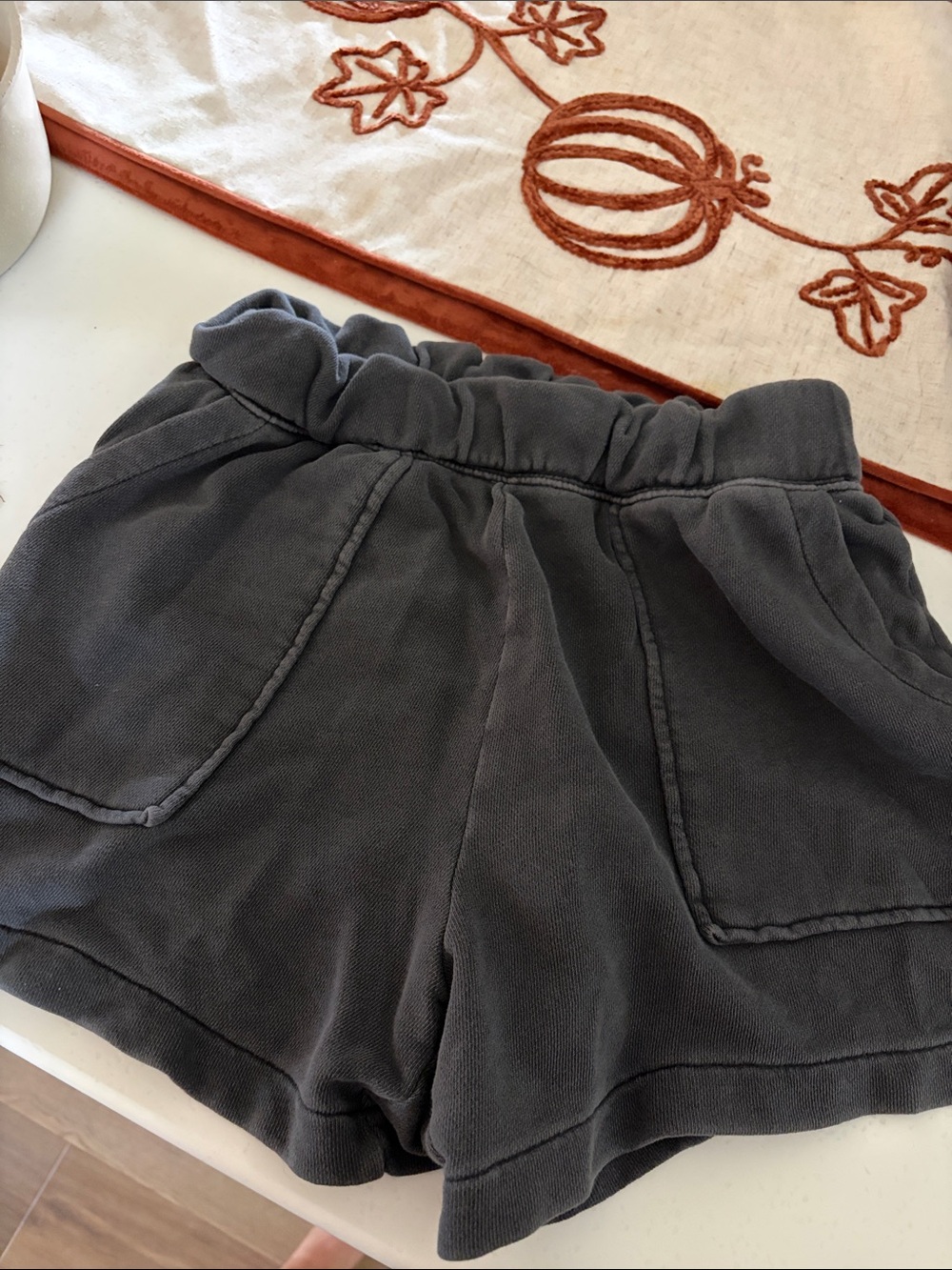 aerie black Elastic Waist Pocket Shorts